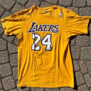 Adidas Kobe Bryant LA Lakers NBA T Shirt Sz M Gold